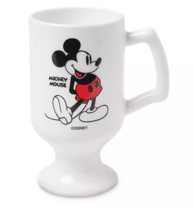 Disney Mickey Classic Pose White Glass Pedestal 10oz Mug New