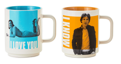 Hallmark Star Wars Han Solo Princess Leia Bespin I Love You I Know Mugs New