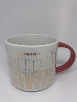 Starbucks You Are Here Romania Holiday Ceramic Coffee Mug New with Box