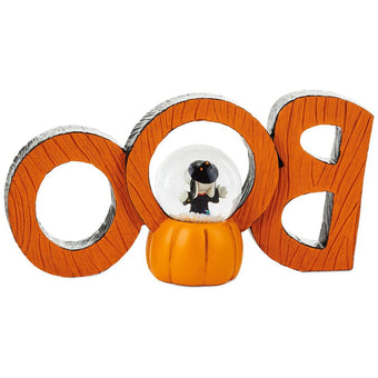 Hallmark Peanuts Halloween Snoopy Boo Snow Globe Word Decor 7.5x4 New