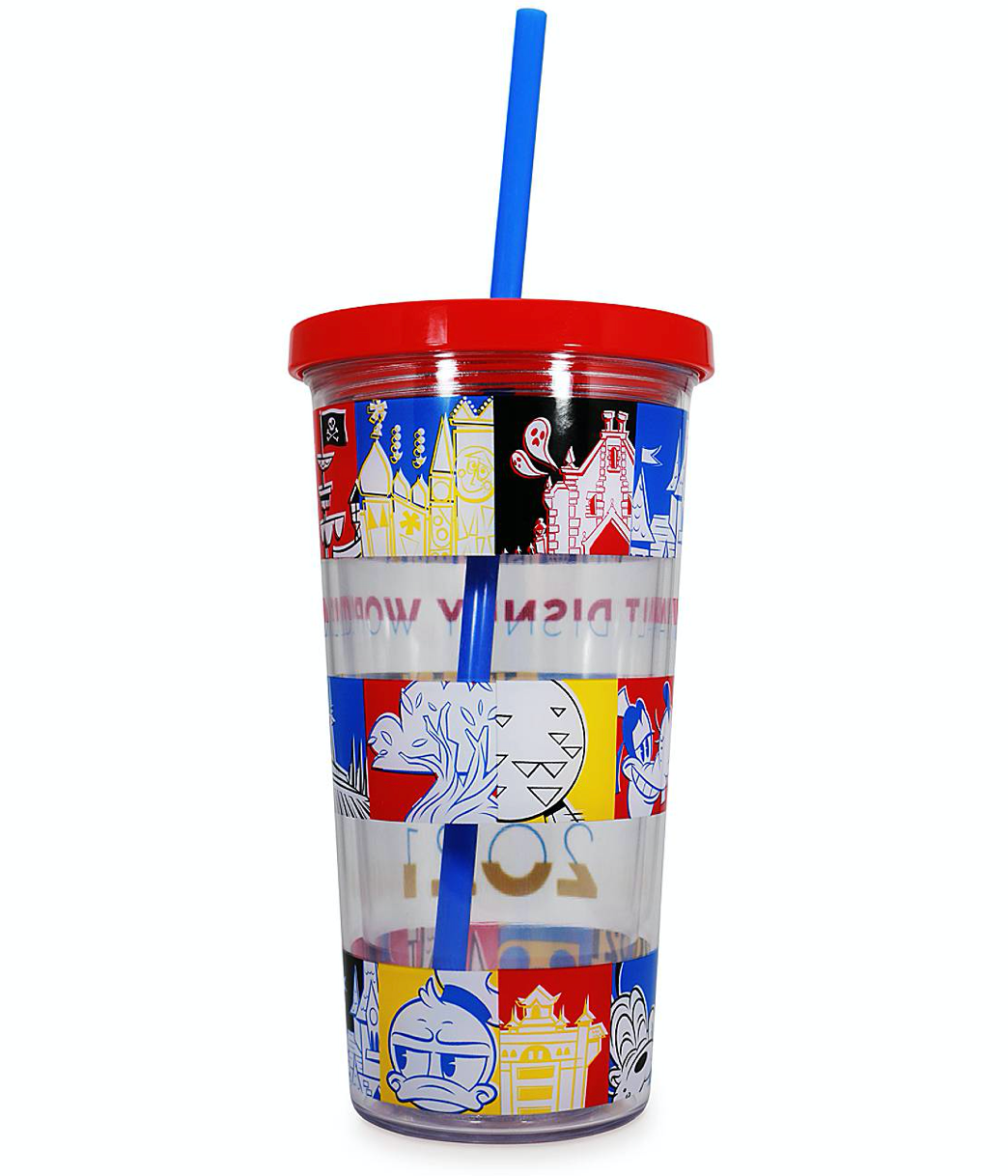 Disney Parks WDW 2021 Mickey and Friends Tumbler with Straw New