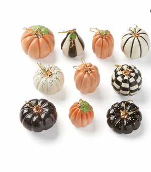 Lenox Halloween Mini Pumpkin Ceramic Ornament set of 10pcs New with Box