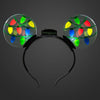 Disney Parks Mickey Mouse Ears Holiday Light-Up Headband New
