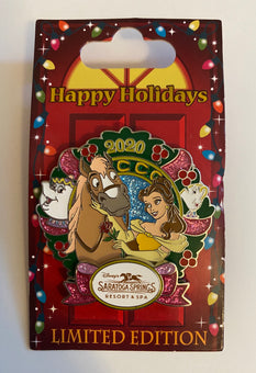 Disney 2020 Saratoga Springs Belle Happy Holiday Limited Pin New with Card