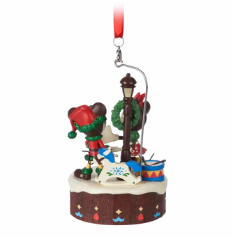 Disney Sketchbook Mickey Minnie Street Lamp Light Up Christmas Ornament New
