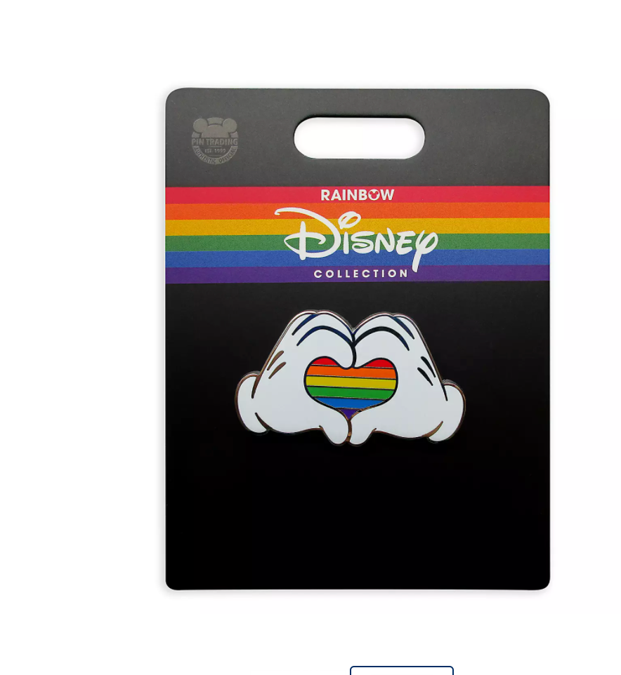 Disney Parks Rainbow Collection Mickey Heart Hands Pin New with Card