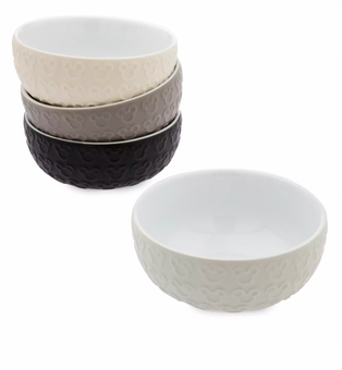 Disney Parks Homestead Mickey Icon Kitchen Set of 4 Colors Bowls New with Tag