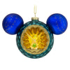 Disney Parks Mickey Icon Glass Ornament with Tinker Bell Peter Pan New with Tag