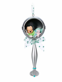 Disney Mickey Baby's 1st Christmas Rattle Ornament Sketchbook New with Tag