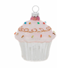 Robert Stanley Silver Sprinkle Cupcake Glass Christmas Ornament New with Tag