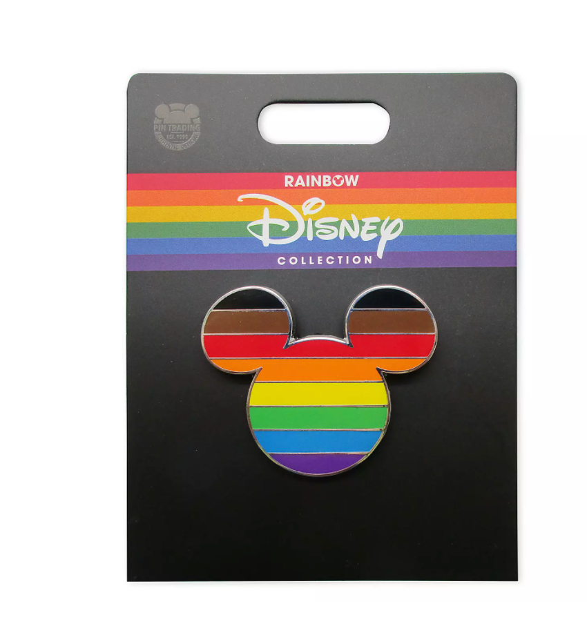 Disney Parks Rainbow Collection Mickey Icon Intersectional Flag Pin New w Card