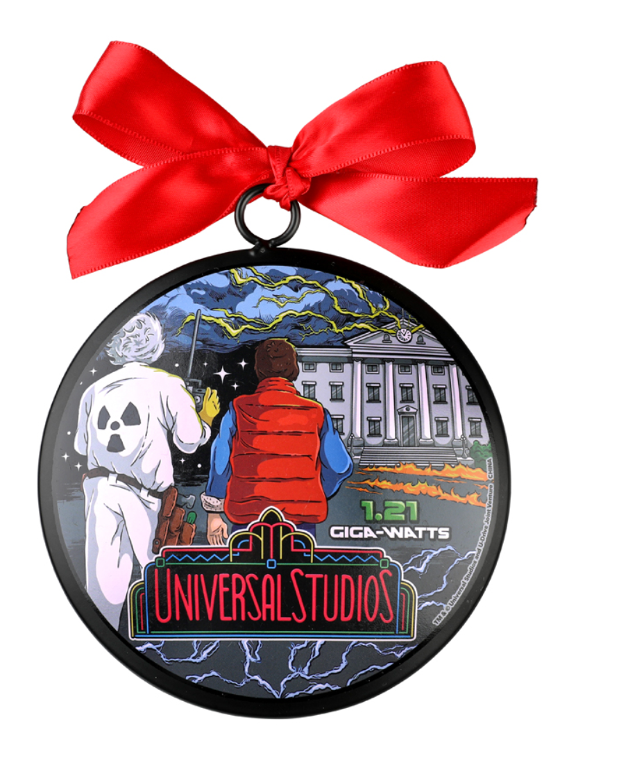 Universal Studios Retro Back to the Future Ceramic Christmas Ornament New w Tag
