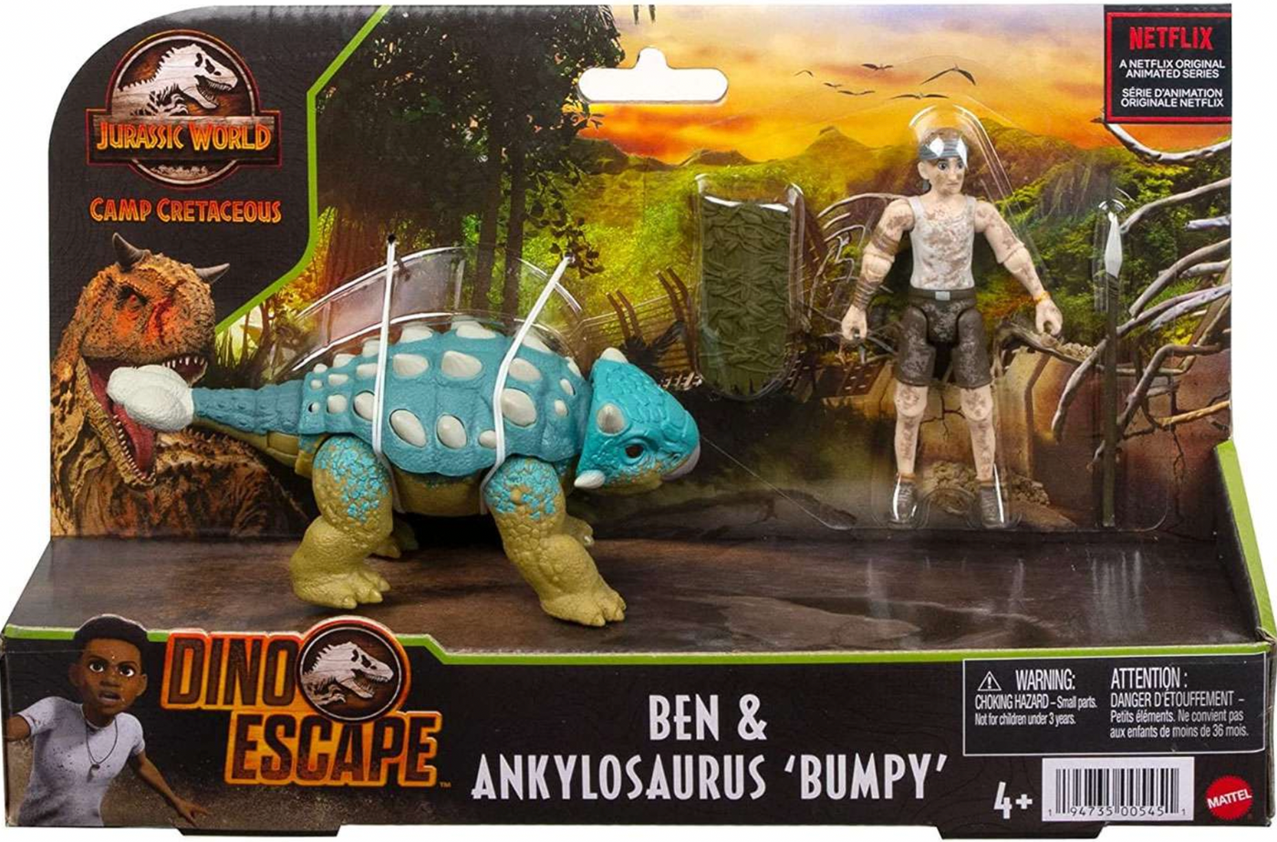 Jurassic World Ben & Bumpy Dino Escape Camp Cretaceous Action Figure New
