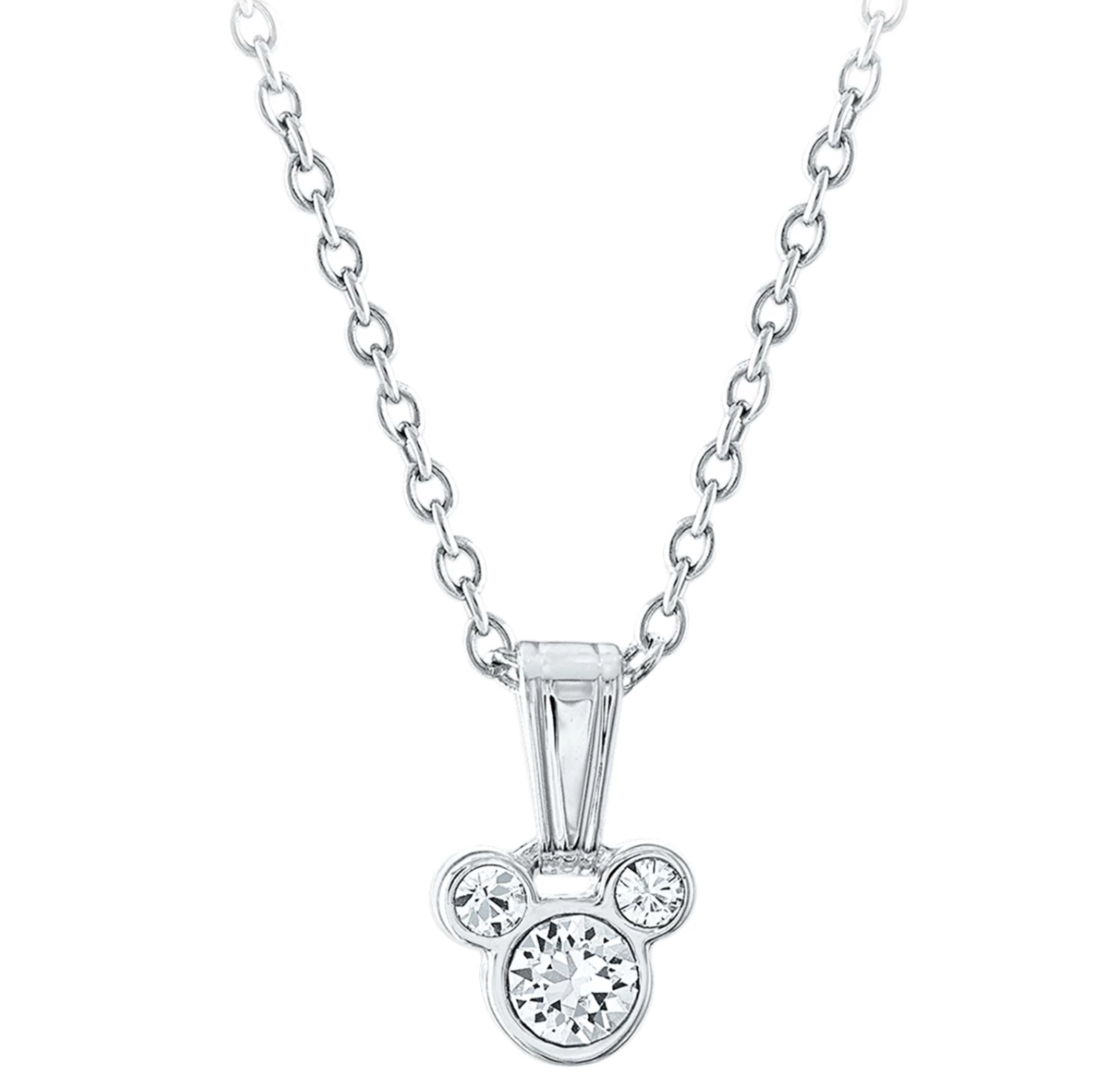 Disney Parks Mickey Swarovski Crystal Necklace New with Box