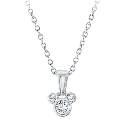 Disney Parks Mickey Swarovski Crystal Necklace New with Box