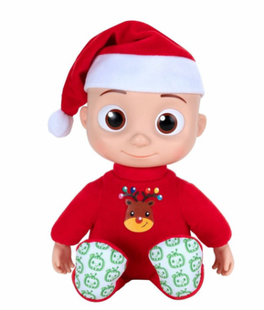 CoComelon Musical Deck The Halls JJ Plush Doll Roto with Santa Hat Plush Singing