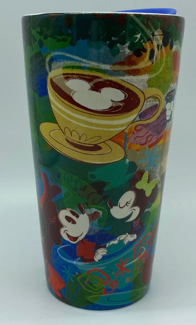 Disney Mickey's Really Swell Coffee Mickey and Minnie Ceramic Tumbler 11oz New