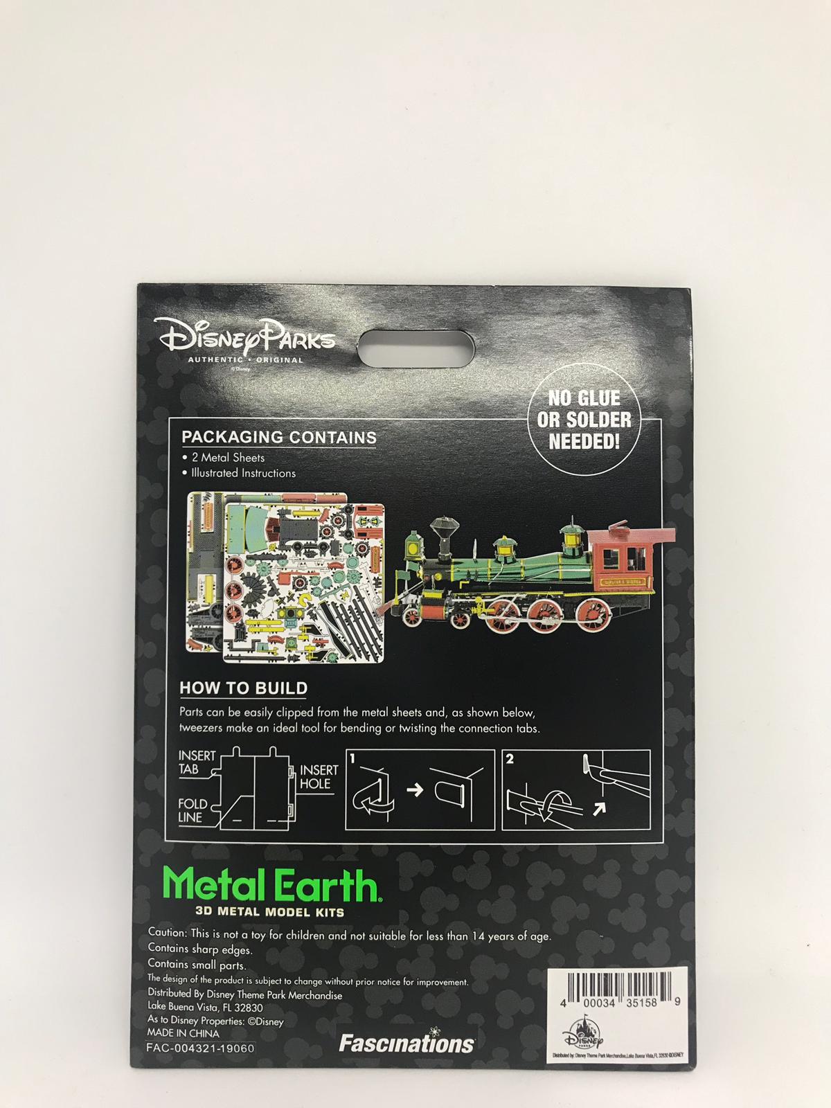 Disney Parks Train Colored Metal Earth Model Kit 3D New