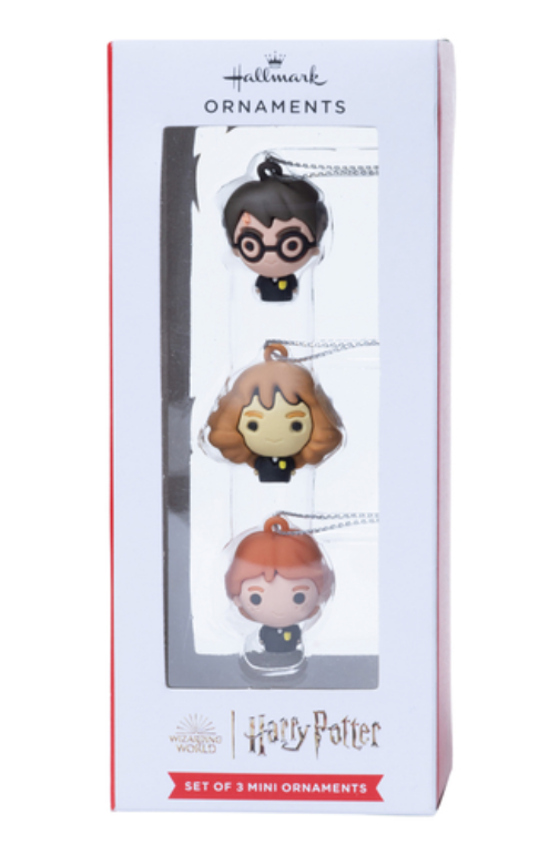 Hallmark Harry Potter Hermione and Ron Miniature Christmas Ornaments Set of 3