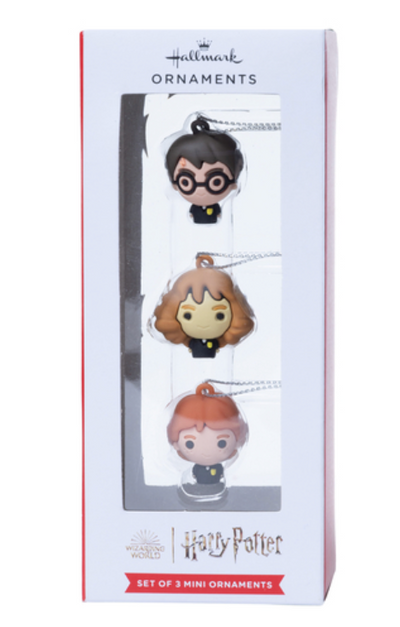 Hallmark Harry Potter Hermione and Ron Miniature Christmas Ornaments Set of 3