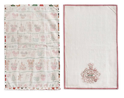 Disney Mickey Minnie Gingerbread Holiday Dish Towel Set New with Tag