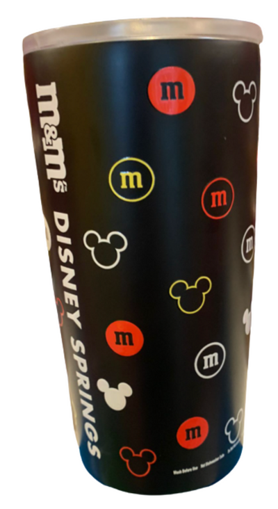 Disney Springs M&M's World Black Mickey Mouse Icon Travel Tumbler New with Tag