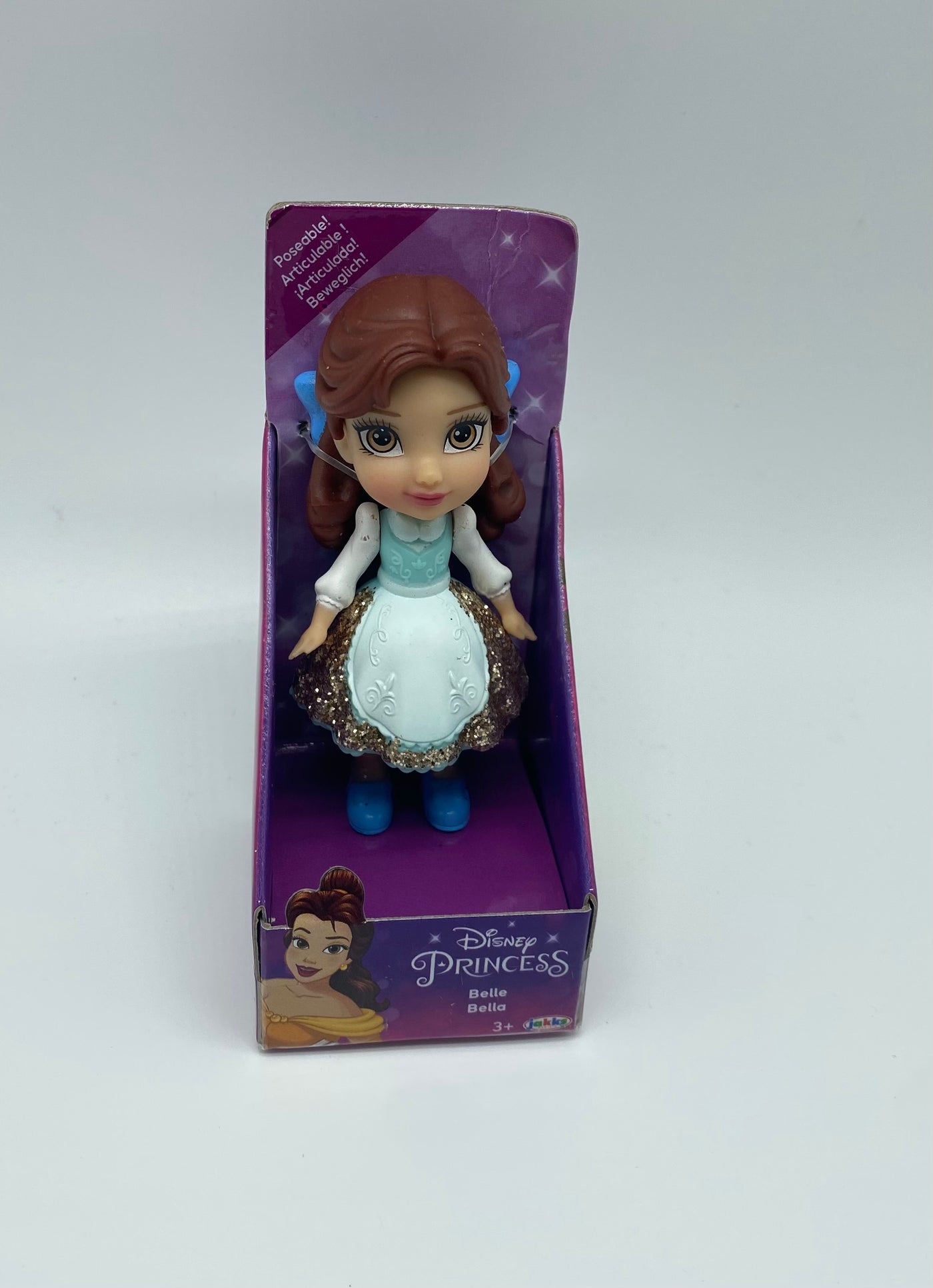 Disney Princess Belle Mini Gold Glitter Toddler Doll New with Box
