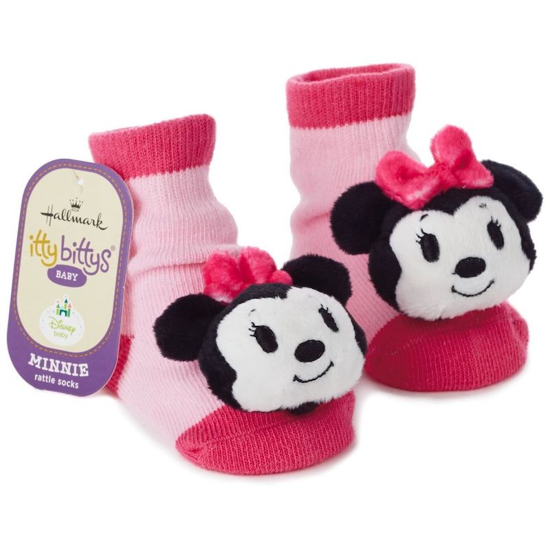 Hallmark Itty Bittys Disney Minnie Mouse Baby Rattle Socks New Tags
