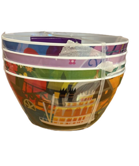Disney Parks Joey Chou Mickey and Friends Set of 4 Melamine Bowls New with Tag