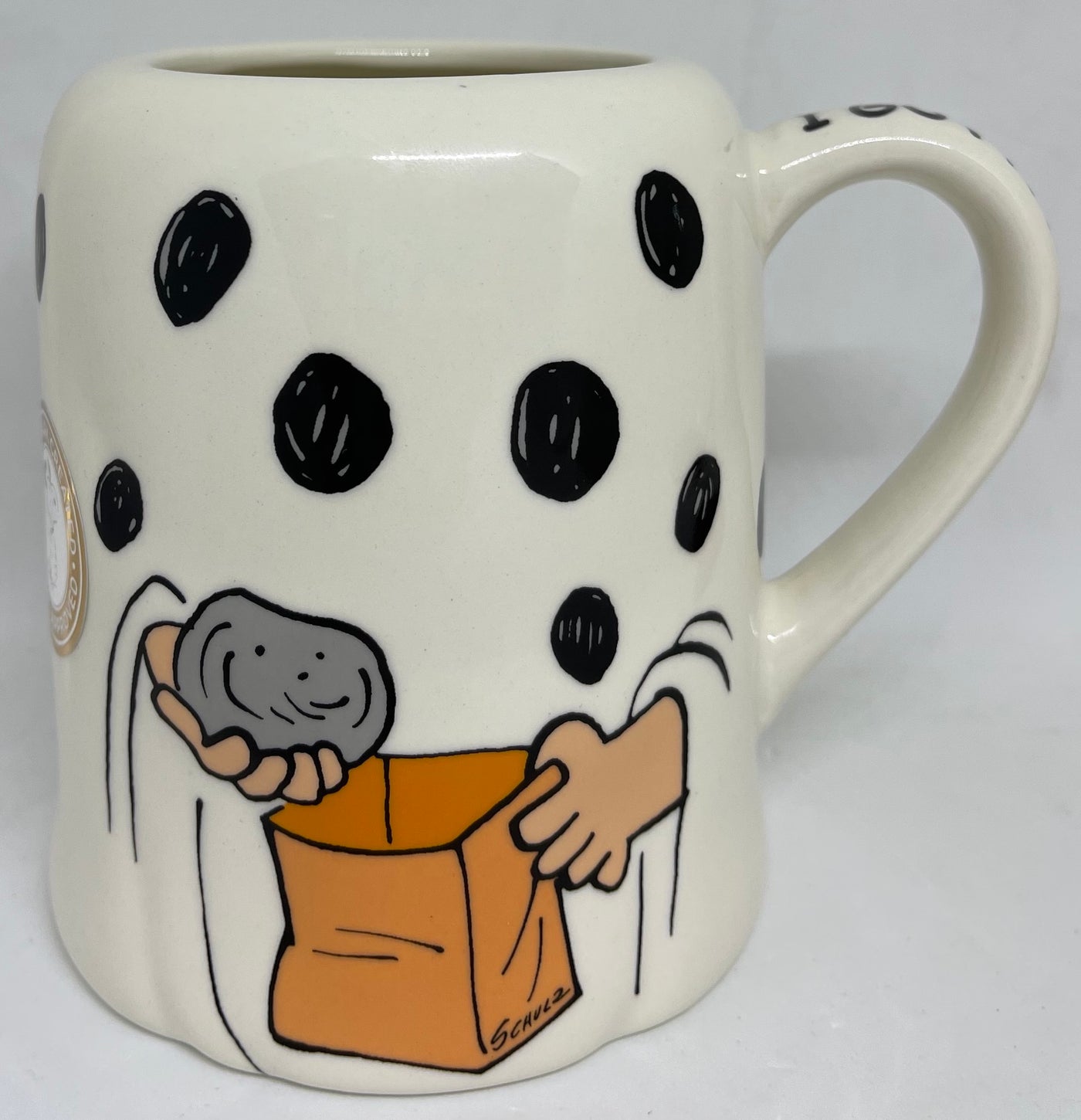 Hallmark Halloween Peanuts I Got a Rock Ceramic Coffee Mug New
