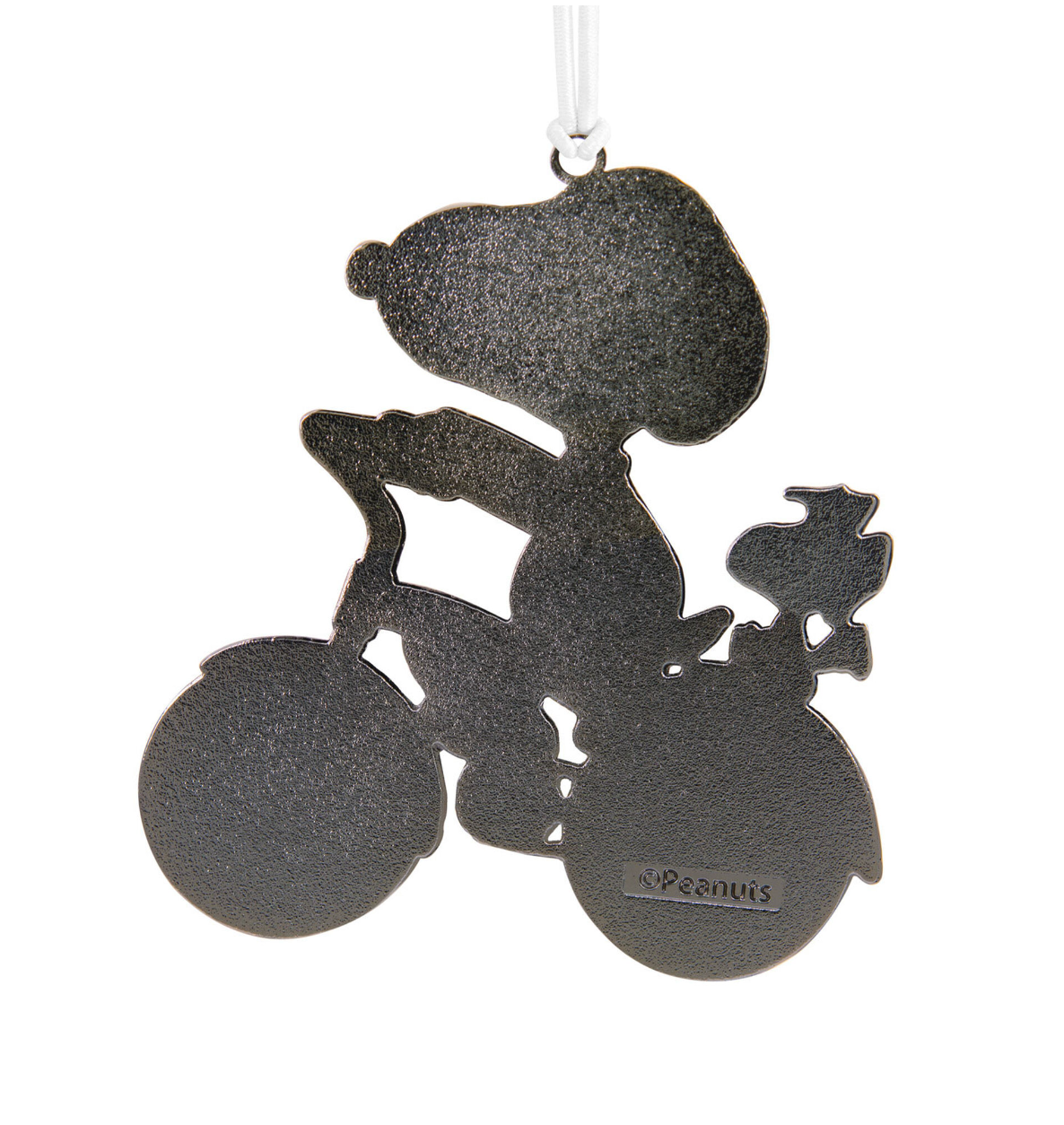 Hallmark Snoopy and Woodstock on Bicycle Metal Christmas Ornament New with Card