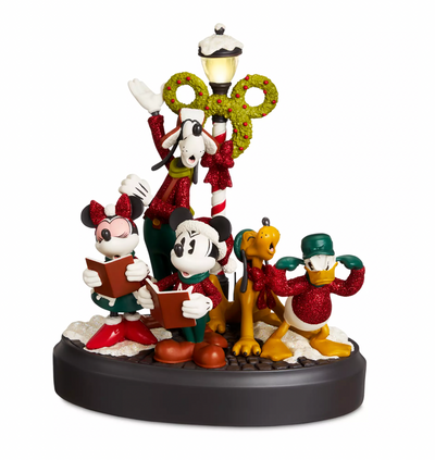 Disney Mickey Minnie Donald Goofy Pluto Holiday Light-Up Musical Figurine New