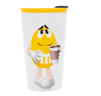 M&M's World Yellow Character Ceramic Tumbler New