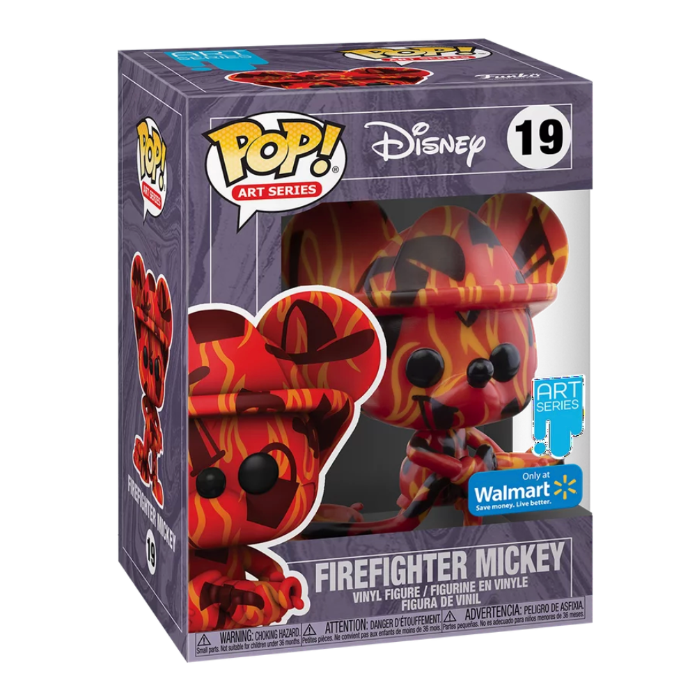 Disney Art Series Firefighter Mickey Walmart Exclusive Funko New Box Hard Case