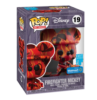 Disney Art Series Firefighter Mickey Walmart Exclusive Funko New Box Hard Case