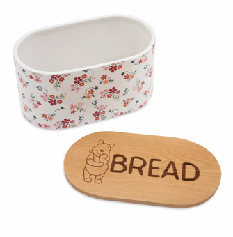 Disney Winnie the Pooh Flowers Ceramic Kitchen Bread Bin with Lid New