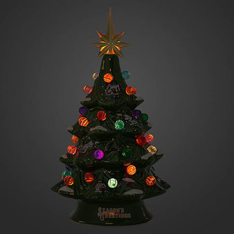 Disney Parks Holiday Yuletide Farmhouse Mickey Minnie Ceramic Tree Light Up New