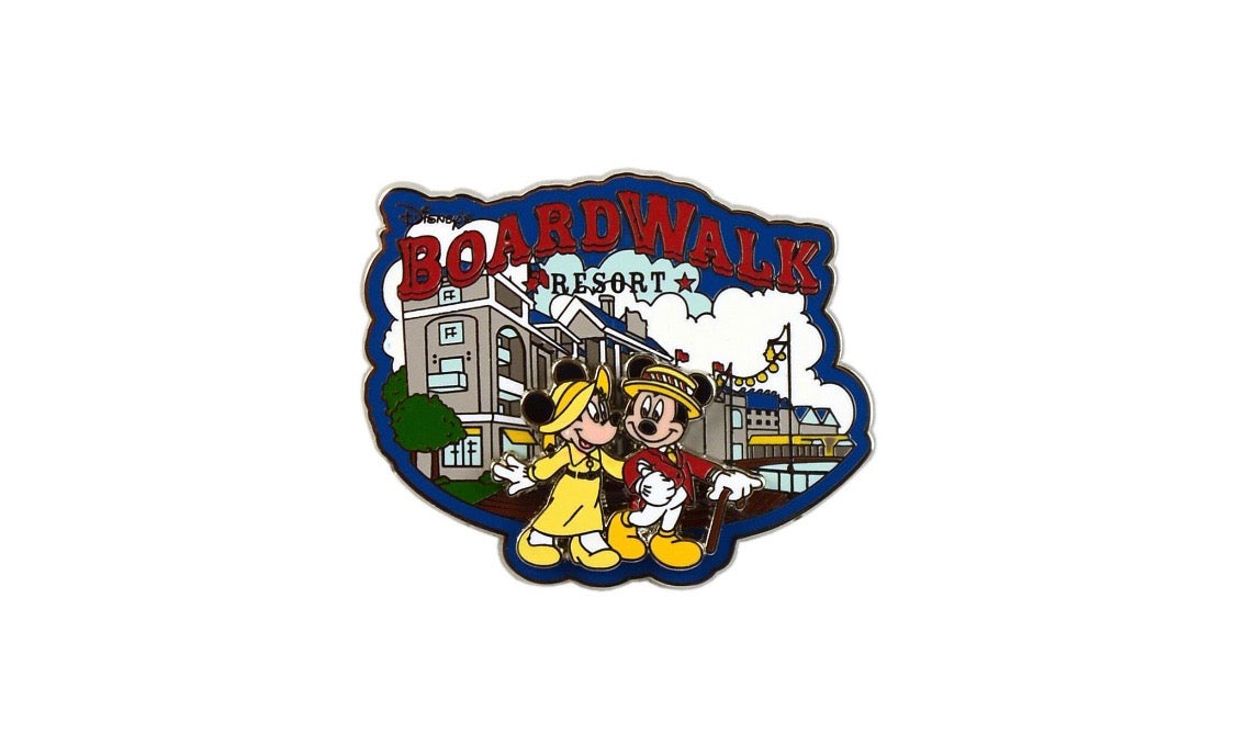 Disney Parks Mickey and Minnie Boardwalk Resort Metal Pin New with Card