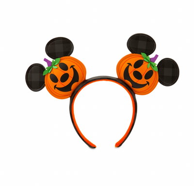 Disney Halloween Mickey Jack-o'-Lantern Pumpkin Ear Headband New with Tags