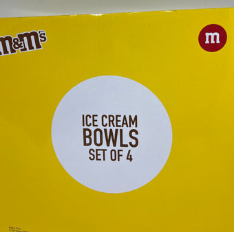 M&M's World Characters Lentil Ice Cream Ceramic Bowls Set of 4 New with Box