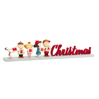 Hallmark Peanuts Gang Merry Christmas Wood Figurine New with Box
