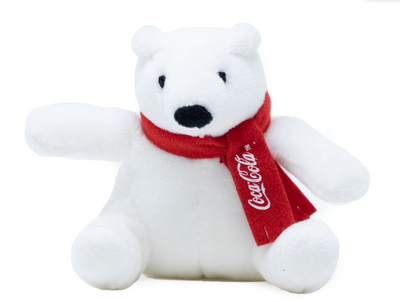 Authentic Coca-Cola Coke Polar Bear with Scarf Plush Magnet New with Tag