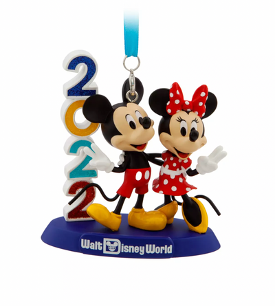 Disney Parks WDW 2022 Mickey Minnie Figural Christmas Ornament New with Tag