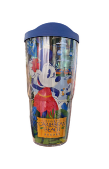 Disney Caribbean Beach Resort Tropical Paradise Mickey Minnie Tervis Tumbler New