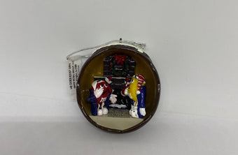 M&M's World Red and Yellow He Does Exist Resin Christmas Ornament New with Tag