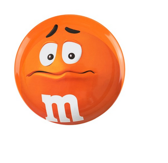 M&M's World 2020 Orange Character Big Face Dinner Plate New