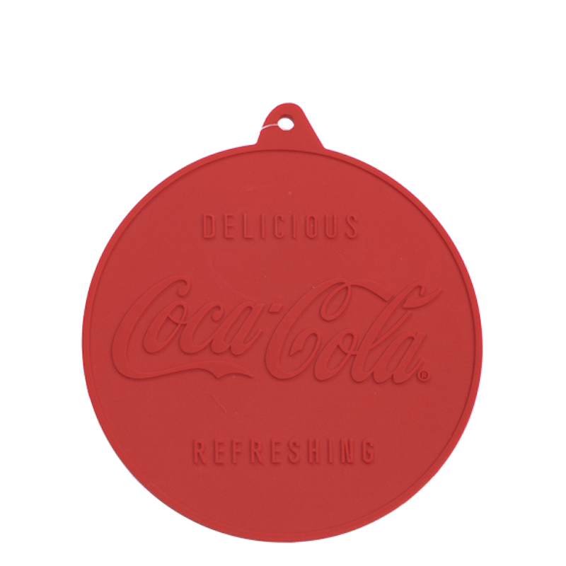 Authentic Coca Cola Coke Silicone Embossed Red Round Trivet New with Tags
