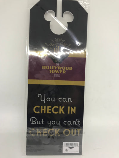 Disney Parks The Hollywood Tower Hotel You Can Check In Door Hanger New