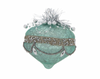 Robert Stanley Turquoise & Silver Glitter Onion Christmas Ornament New with Tag