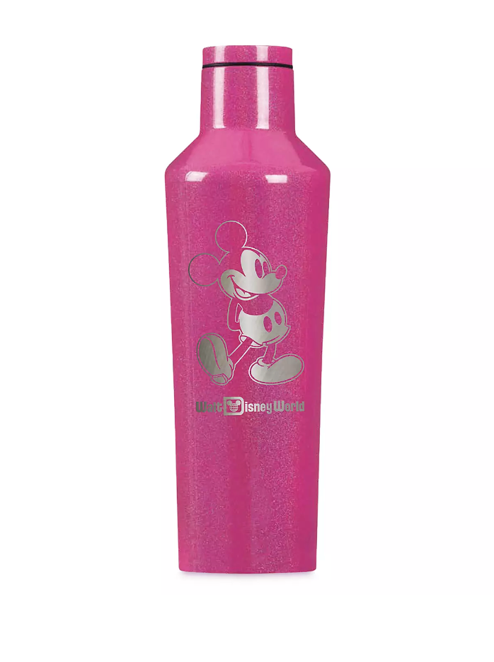 Disney Parks Pink Metallic Mickey Stainless Steel Canteen by Corkcicle New